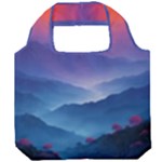 Valley Night Mountains Foldable Grocery Recycle Bag