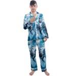 Dolphin Swimming Sea Ocean Men s Long Sleeve Satin Pajamas Set