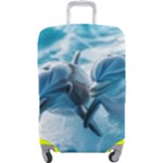 Dolphin Swimming Sea Ocean Luggage Cover (Large)