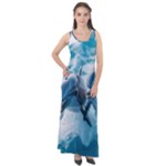 Dolphin Swimming Sea Ocean Sleeveless Velour Maxi Dress
