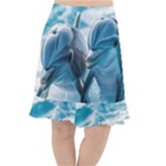 Dolphin Swimming Sea Ocean Fishtail Chiffon Skirt