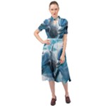 Dolphin Swimming Sea Ocean Keyhole Neckline Chiffon Dress