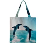 Dolphin Sea Ocean Zipper Grocery Tote Bag