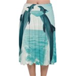 Dolphin Sea Ocean Velvet Flared Midi Skirt