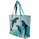 Dolphin Sea Ocean Zip Up Canvas Bag