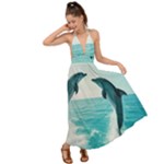 Dolphin Sea Ocean Backless Maxi Beach Dress