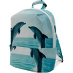 Dolphin Sea Ocean Zip Up Backpack