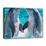 Dolphins Sea Ocean Canvas 16  x 12  (Stretched)