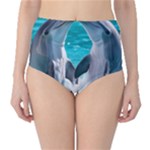 Dolphins Sea Ocean Classic High-Waist Bikini Bottoms