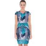 Dolphins Sea Ocean Capsleeve Drawstring Dress 