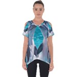 Dolphins Sea Ocean Cut Out Side Drop T-Shirt