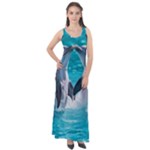 Dolphins Sea Ocean Sleeveless Velour Maxi Dress