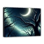 Moon Moonlit Forest Fantasy Midnight Canvas 16  x 12  (Stretched)