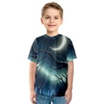Moon Moonlit Forest Fantasy Midnight Kids  Sport Mesh T-Shirt