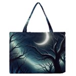 Moon Moonlit Forest Fantasy Midnight Zipper Medium Tote Bag