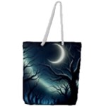 Moon Moonlit Forest Fantasy Midnight Full Print Rope Handle Tote (Large)