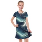 Moon Moonlit Forest Fantasy Midnight Kids  Cross Web Dress