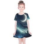 Moon Moonlit Forest Fantasy Midnight Kids  Simple Cotton Dress