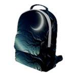 Moon Moonlit Forest Fantasy Midnight Flap Pocket Backpack (Large)