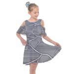 Authentic Aboriginal Art - Farm-lands3 Kids  Shoulder Cutout Chiffon Dress
