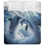Dolphins Sea Ocean Water Duvet Cover Double Side (California King Size)