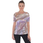 Silk Waves Abstract Shoulder Cut Out Short Sleeve Top