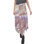 Silk Waves Abstract Velour Split Maxi Skirt