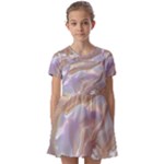 Silk Waves Abstract Kids  Short Sleeve Pinafore Style Dress