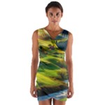 Countryside Landscape Nature Wrap Front Bodycon Dress