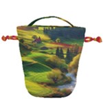 Countryside Landscape Nature Drawstring Bucket Bag