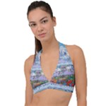 Art Psychedelic Mountain Halter Plunge Bikini Top