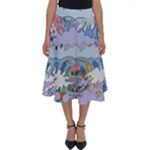 Art Psychedelic Mountain Perfect Length Midi Skirt
