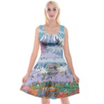 Art Psychedelic Mountain Reversible Velvet Sleeveless Dress