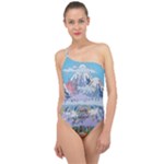 Art Psychedelic Mountain Classic One Shoulder Swimsuit