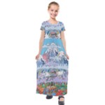 Art Psychedelic Mountain Kids  Short Sleeve Maxi Dress