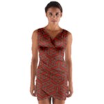 Hexagon Motif Geometric Tribal Style Pattern Wrap Front Bodycon Dress