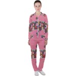 Flower Power Hippie Boho Love Peace Text Pink Pop Art Spirit Casual Jacket and Pants Set
