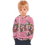 Flower Power Hippie Boho Love Peace Text Pink Pop Art Spirit Kids  Overhead Hoodie