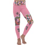 Flower Power Hippie Boho Love Peace Text Pink Pop Art Spirit Kids  Lightweight Velour Classic Yoga Leggings