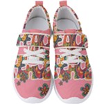 Flower Power Hippie Boho Love Peace Text Pink Pop Art Spirit Men s Velcro Strap Shoes