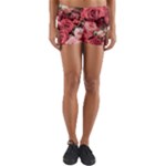 Pink Roses Flowers Love Nature Yoga Shorts