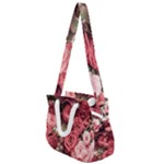 Pink Roses Flowers Love Nature Rope Handles Shoulder Strap Bag