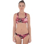 Pink Roses Flowers Love Nature Cross Back Hipster Bikini Set