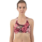 Pink Roses Flowers Love Nature Back Web Sports Bra