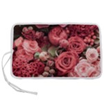 Pink Roses Flowers Love Nature Pen Storage Case (L)