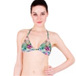 Love Amour Butterfly Colors Flowers Text Classic Bikini Top