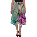 Love Amour Butterfly Colors Flowers Text Perfect Length Midi Skirt