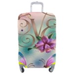 Love Amour Butterfly Colors Flowers Text Luggage Cover (Medium)