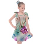 Love Amour Butterfly Colors Flowers Text Kids  Tie Up Tunic Dress
