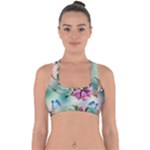 Love Amour Butterfly Colors Flowers Text Cross Back Hipster Bikini Top 